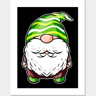 Gnome With Striped Pointed Cap For St. Patricks Day Posters and Art